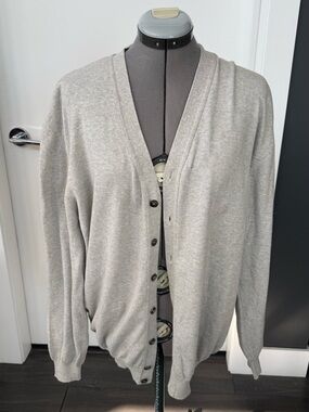 Blumarine Light Gray Knit Button Cardigan Detail